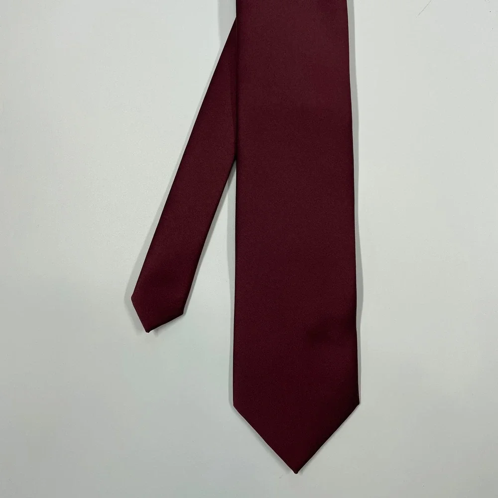 Stacy Adams Burgundy Solid Satin Finish Necktie Mens OSFA
